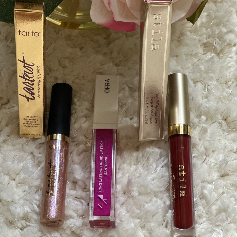 3 Lipsticks- New in box Tarte, Ofra, Stila